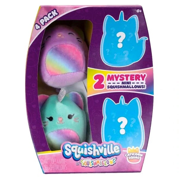 Squishville Mini-Squishmallow 4-Pack | Characters Ship Assorted Simple Showcase 