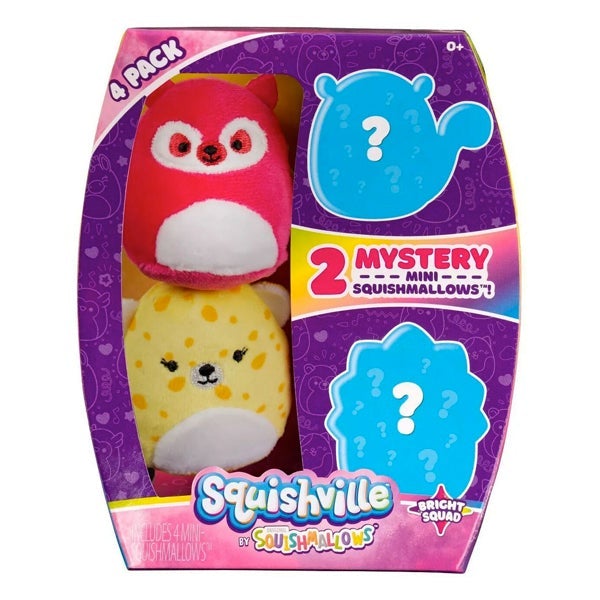 Squishville Mini-Squishmallow 4-Pack | Characters Ship Assorted Simple Showcase 
