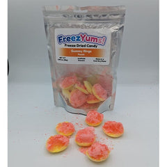 FreezYums! Freeze-Dried Peach Ring Gummy Candy (80g) Simple Showcase 