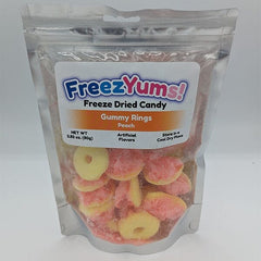 FreezYums! Freeze-Dried Peach Ring Gummy Candy (80g) Simple Showcase 