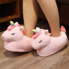Cartoon Unicorn Pink Plush Slippers | As Seen On Social