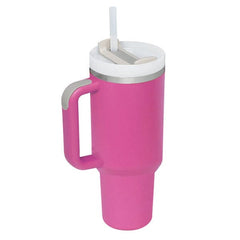 HydriEase 40oz Vacuum Insulated Tumbler Cup With Handle & Straw (NEW Colors!) Preorder Showcase Hot Pink (Pre-Order: Ships April) 